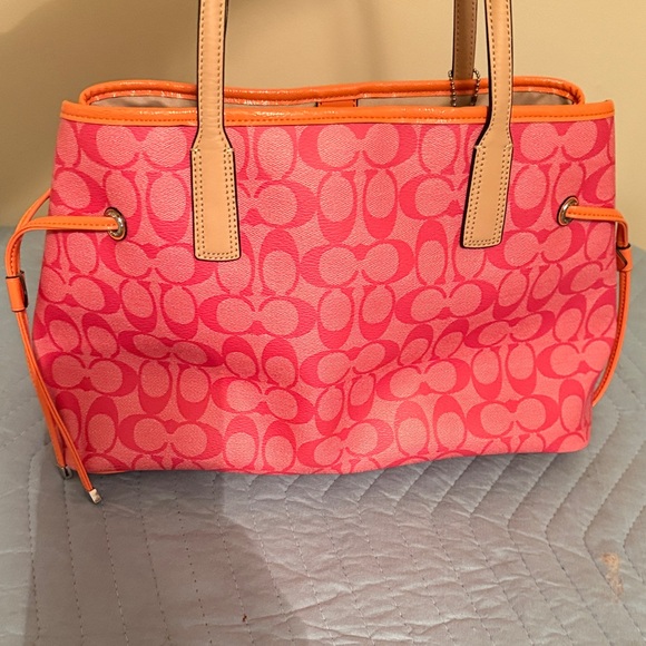 Coach Vibrant Pink and Orange Tote - Picture 5 of 8